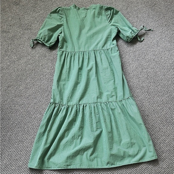 Nation Ltd. Dustin Romantic Midi Dress, Green/Navy stripe, Size S - Picture 4 of 6
